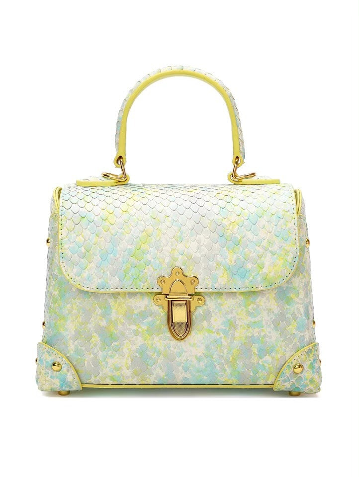 Fashionable Snake Print Handbag