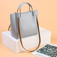 Korean Chic Metal Handle Shoulder Bag