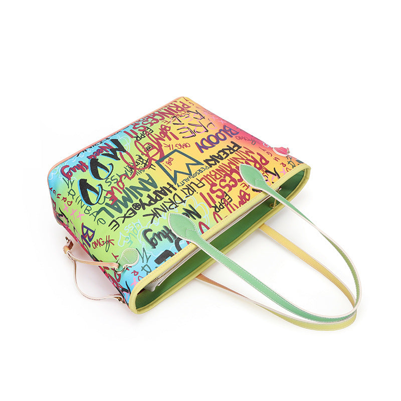 Color graffiti tote bag