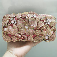 Ladies Fashion Color Rhinestone Cutout Clutch