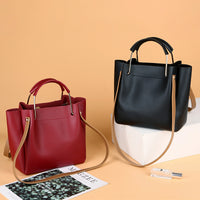 Korean Chic Metal Handle Shoulder Bag