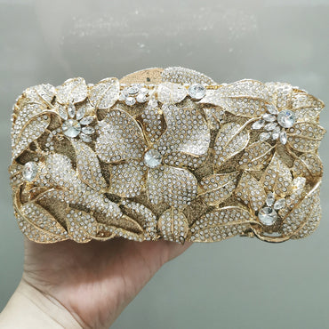 Ladies Fashion Color Rhinestone Cutout Clutch