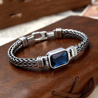 Vintage Men's Tibetan Silver Woven Bracelet