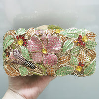 Ladies Fashion Color Rhinestone Cutout Clutch