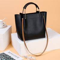 Korean Chic Metal Handle Shoulder Bag